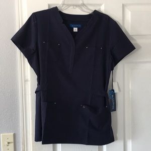Navy blue Koi Scrub Top